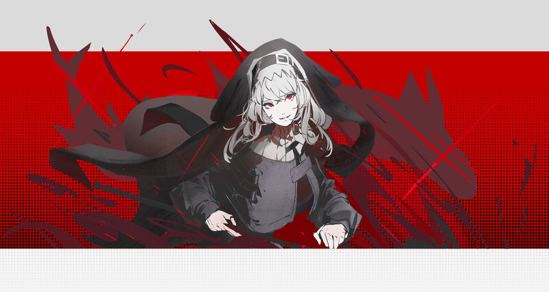 Anime Girl in Cloak — Red