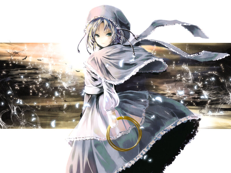 Anime Girl in Cloak — White
