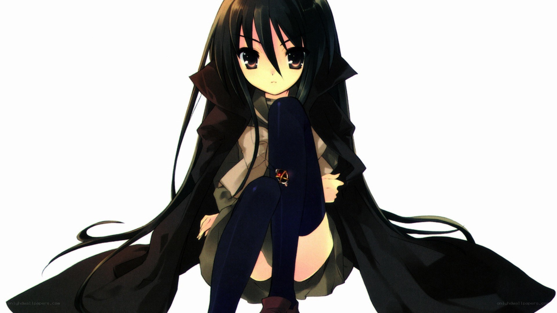 anime girl in cloak