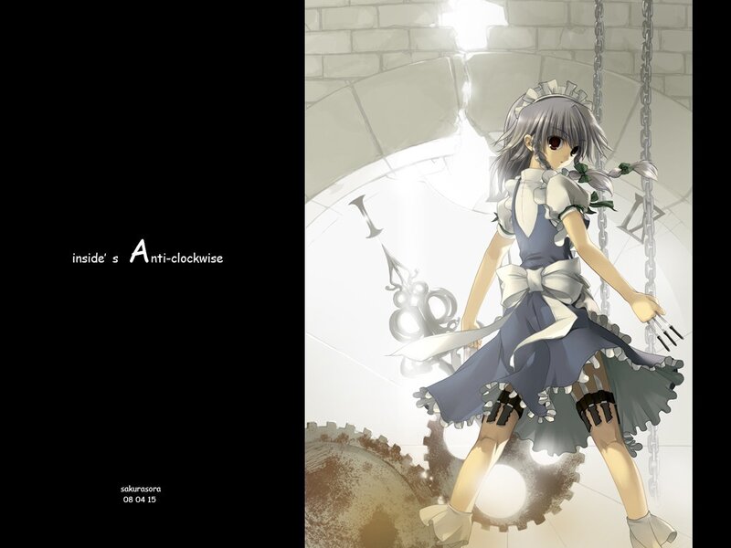 anime girl in clockwork room