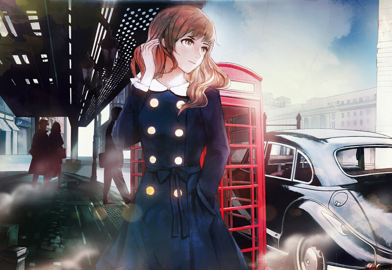 Anime Girl in Coat — Blue, Dramatic