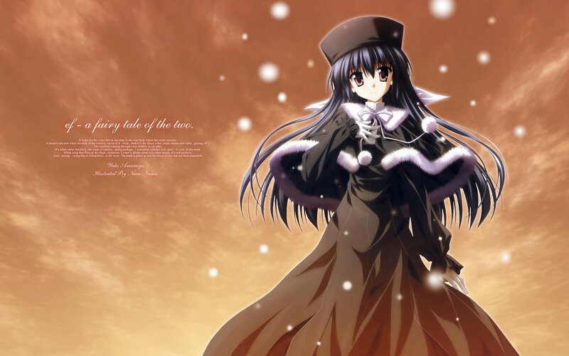 Anime Girl in Coat — Brown, Dramatic