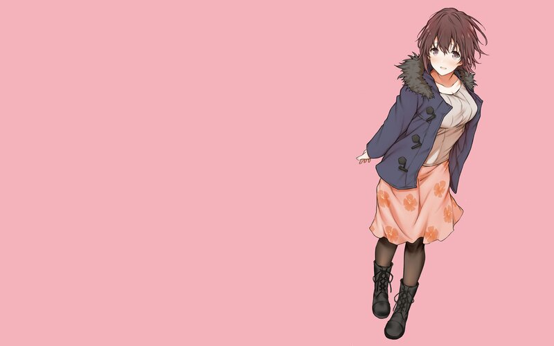 Anime Girl in Coat — Pink