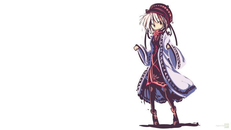 Anime Girl in Coat — White, Neutral