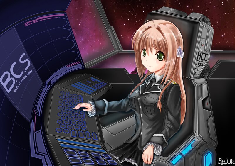 anime girl in cockpit