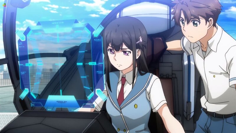Anime Girl in Cockpit — Blue, Dramatic, Afternoon