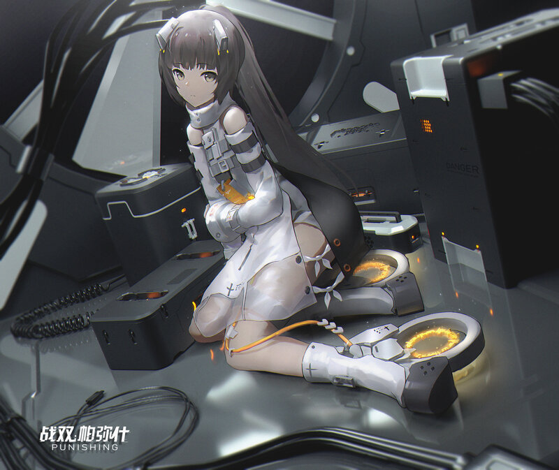 Anime Girl in Cockpit — Gray, Dramatic
