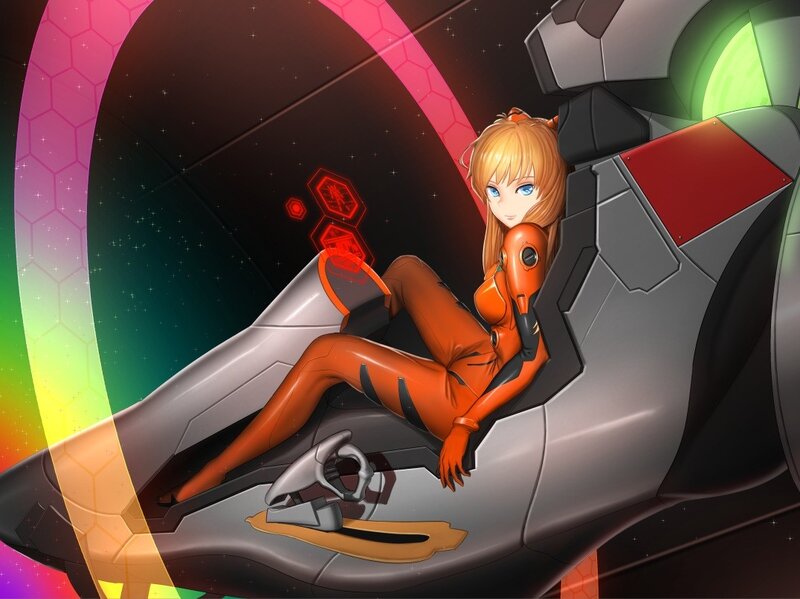 Anime Girl in Cockpit — Orange