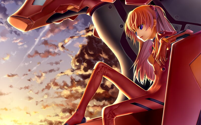 Anime Girl in Cockpit — Red
