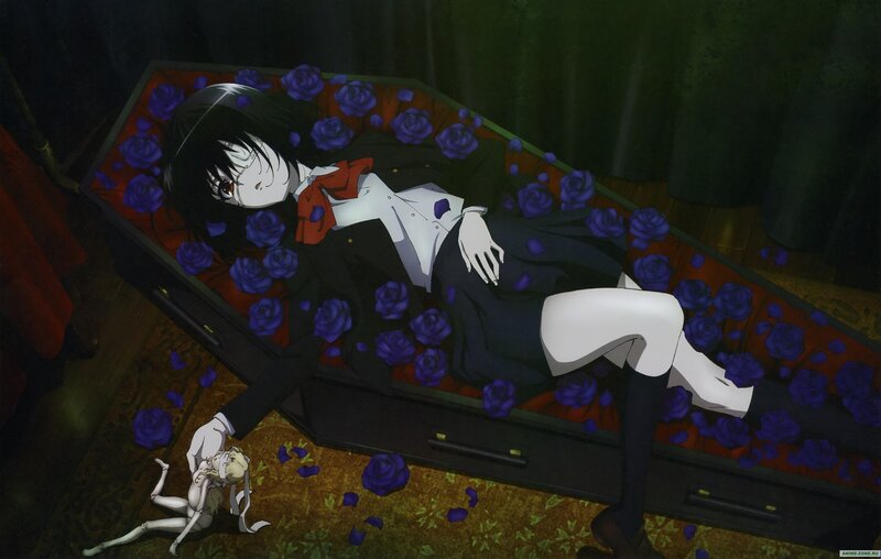 Anime Girl in Coffin — Black, Dramatic