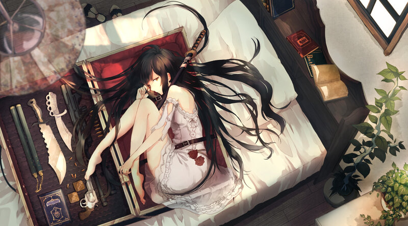 Anime Girl in Coffin — White, Dramatic