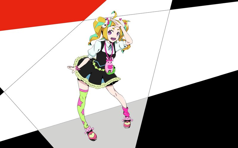 Anime Girl in Colorful Outfit — Yellow