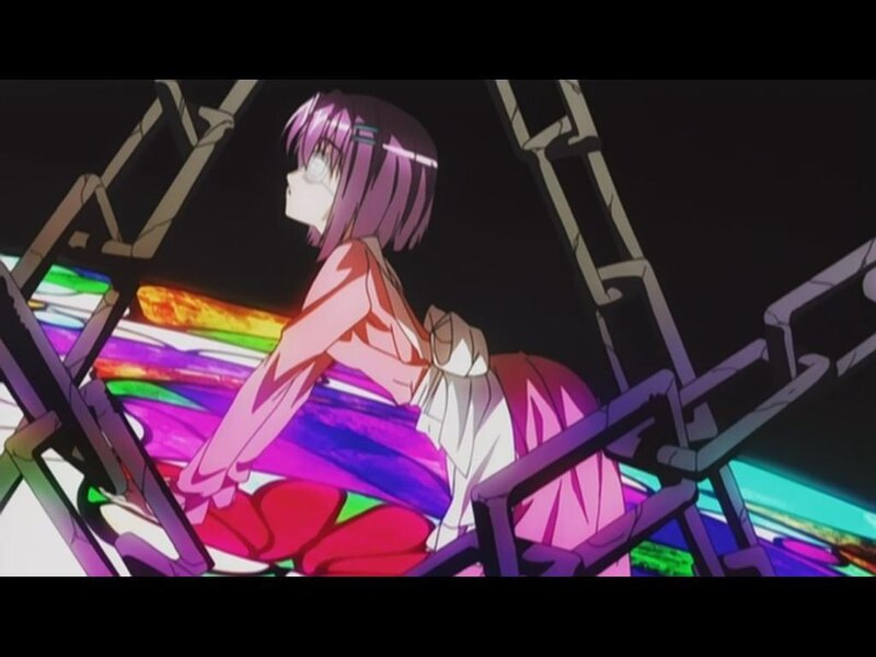 anime girl in colorful setting