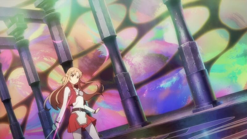 anime girl in colorful setting