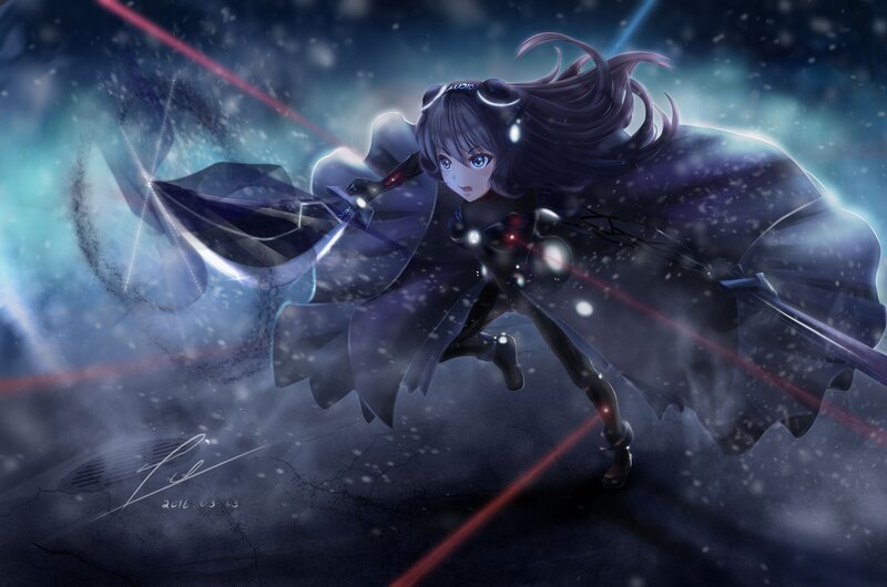Anime Girl in Combat — Blue