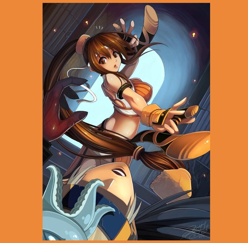 Anime Girl in Combat — Orange