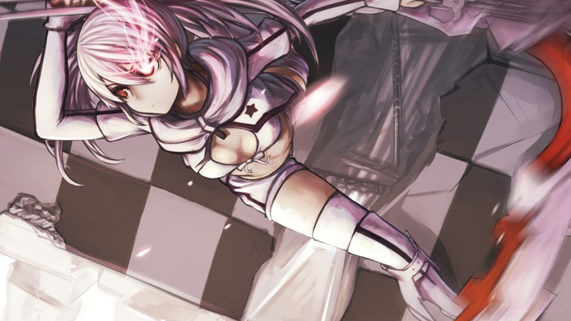 anime girl in combat pose