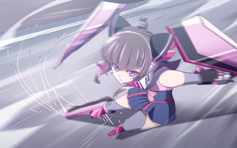 anime girl in combat suit