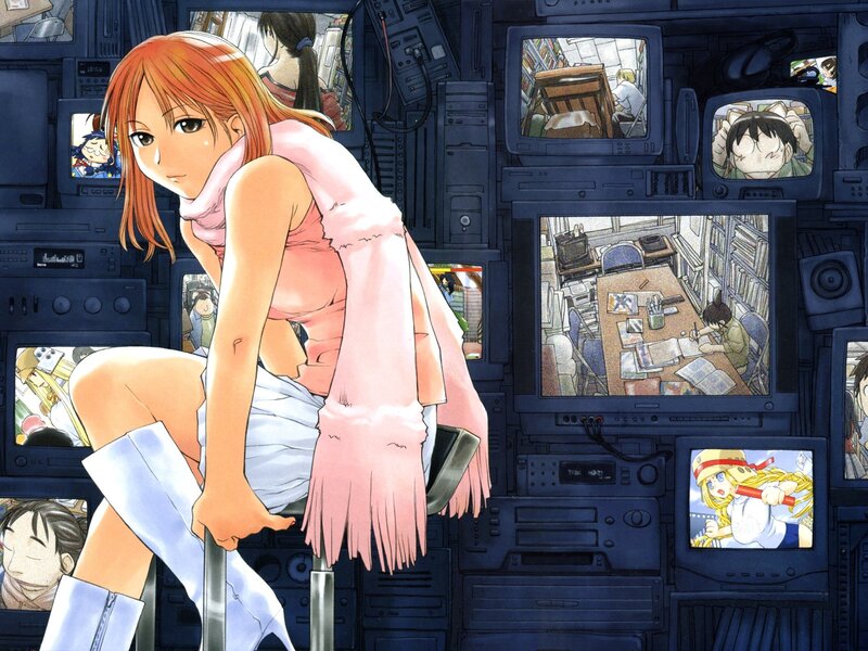 Anime girl in control room