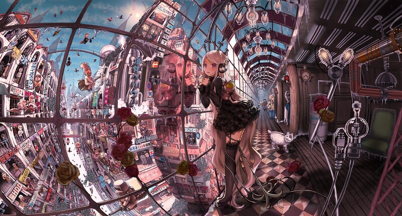 Anime Girl in Corridor — Pink