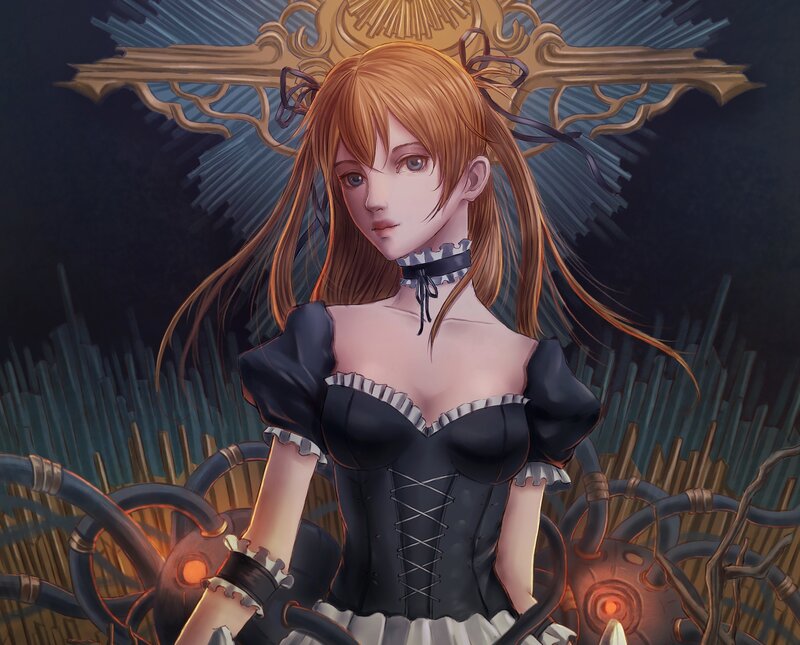 Anime Girl in Corset — Black