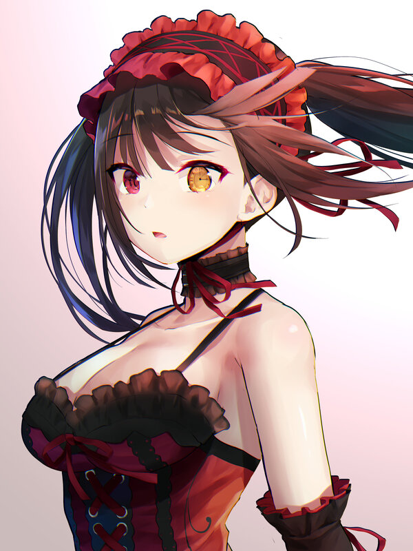 Anime Girl in Corset — Red, Dramatic