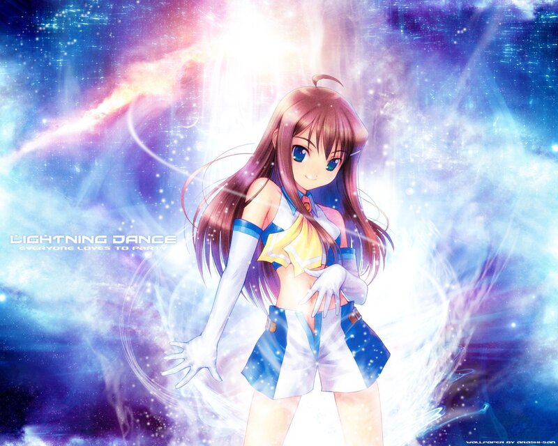 Anime girl in cosmic setting