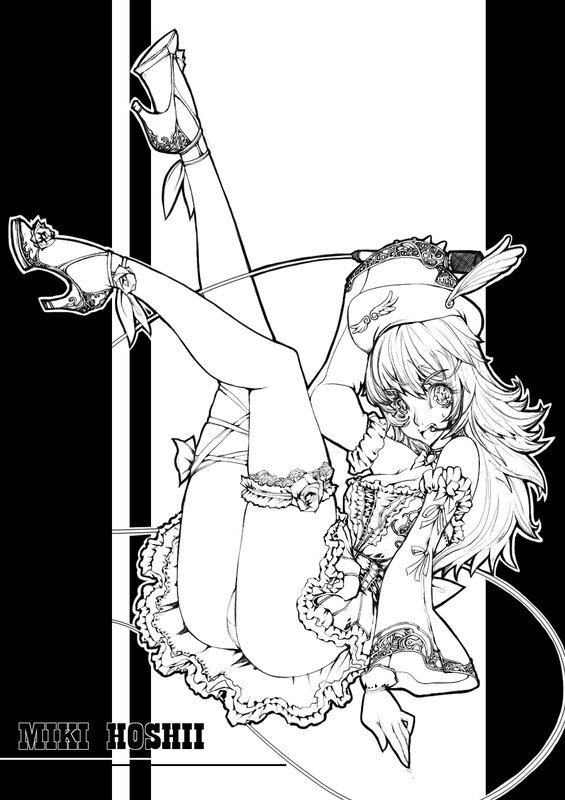 Anime Girl in Costume — Black, Dramatic, Manga