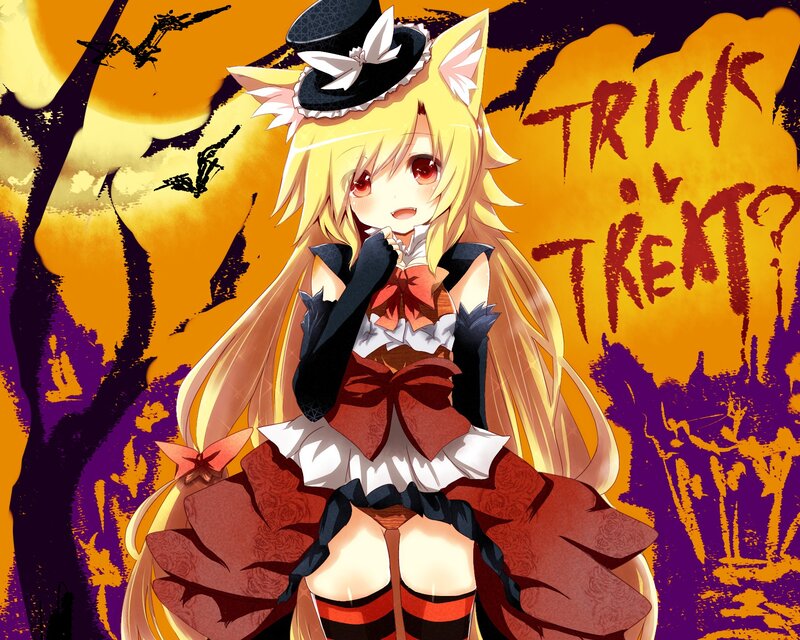Anime Girl in Costume — Yellow, Spooky