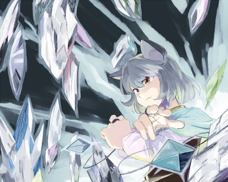 anime girl in crystal cave