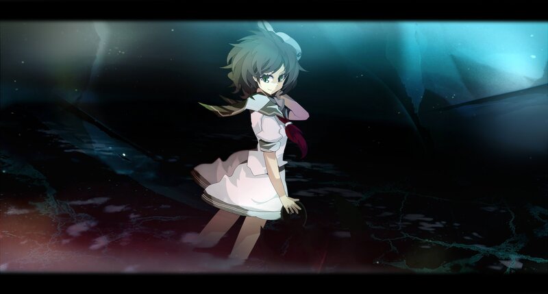 anime girl in dark cave