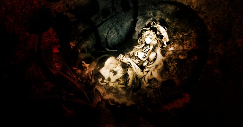 Anime girl in dark cave