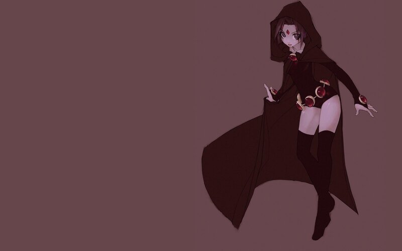 anime girl in dark cloak