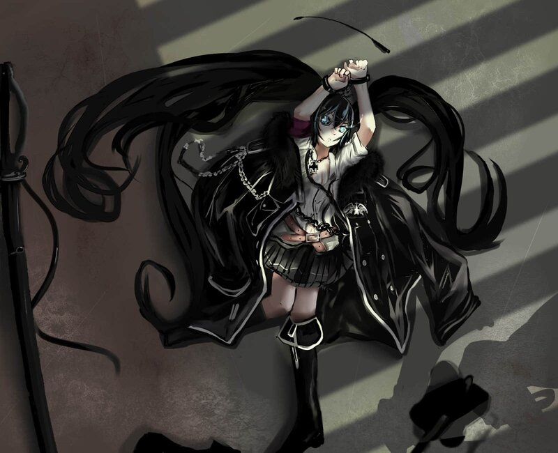 Anime girl in dark cloak