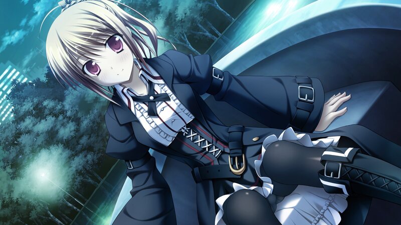 anime girl in dark coat