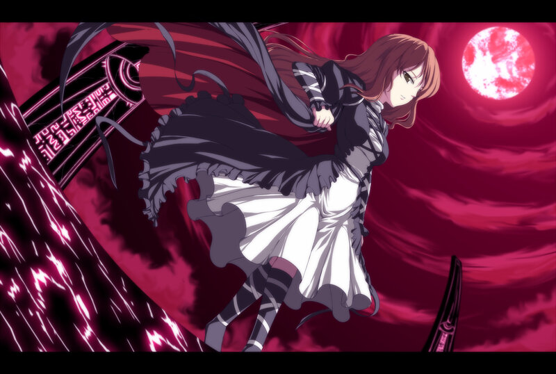 anime girl in dark dress