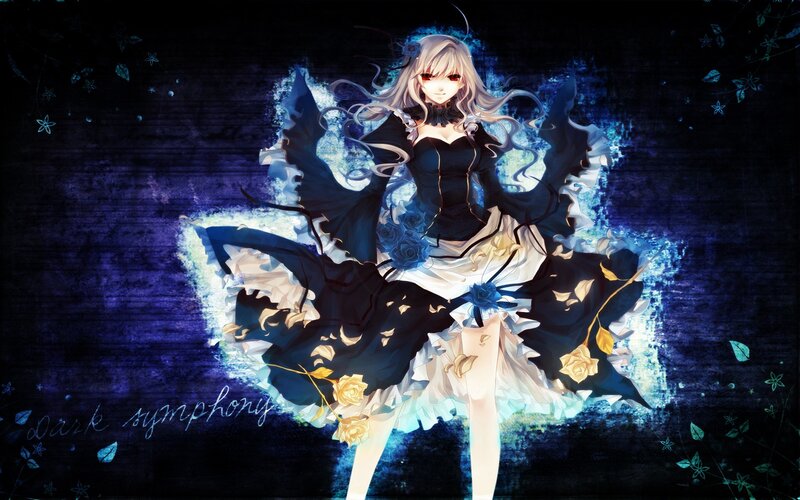 anime girl in dark dress