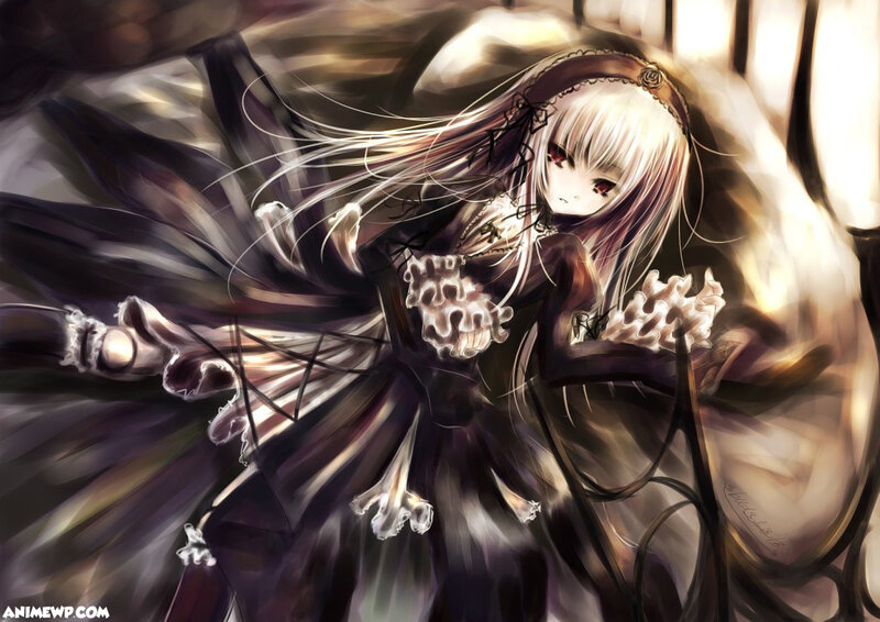 anime girl in dark dress