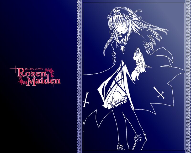 Anime Girl in Dark Dress — Blue, Dramatic, Manga