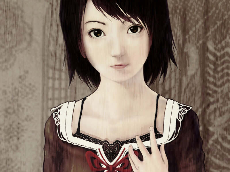 anime girl in dark dress