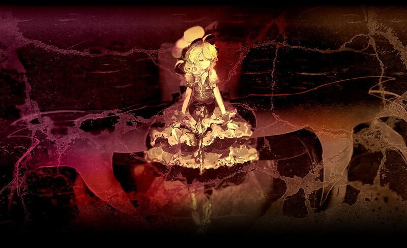 Anime girl in dark fantasy scene