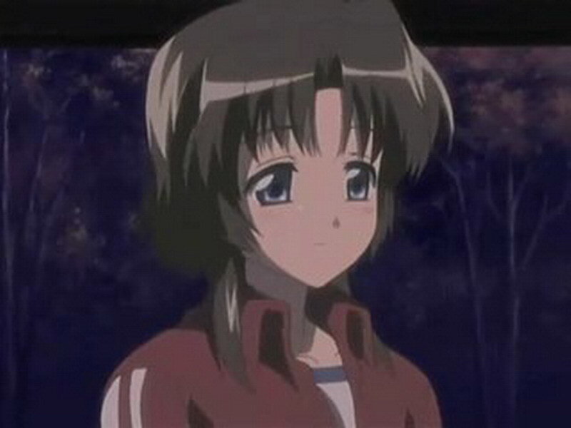 anime girl in dark forest