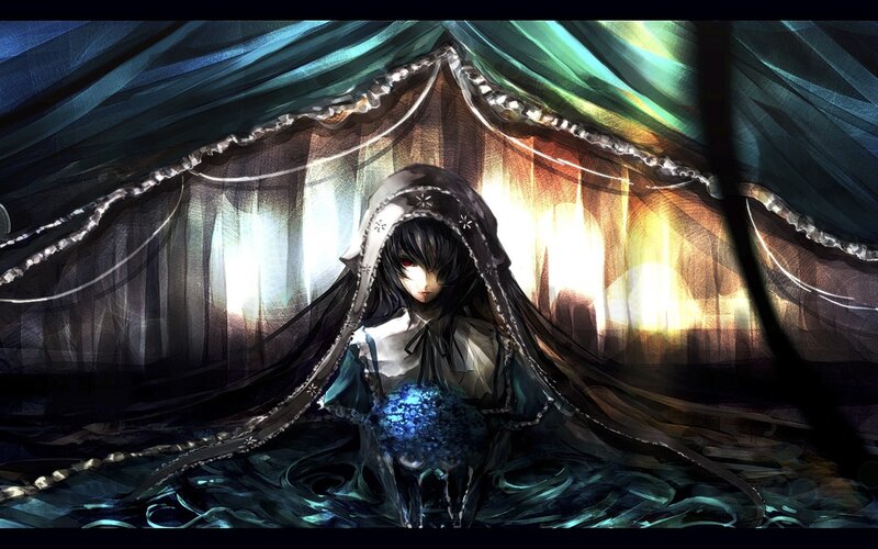 Anime Girl in Dark Hood