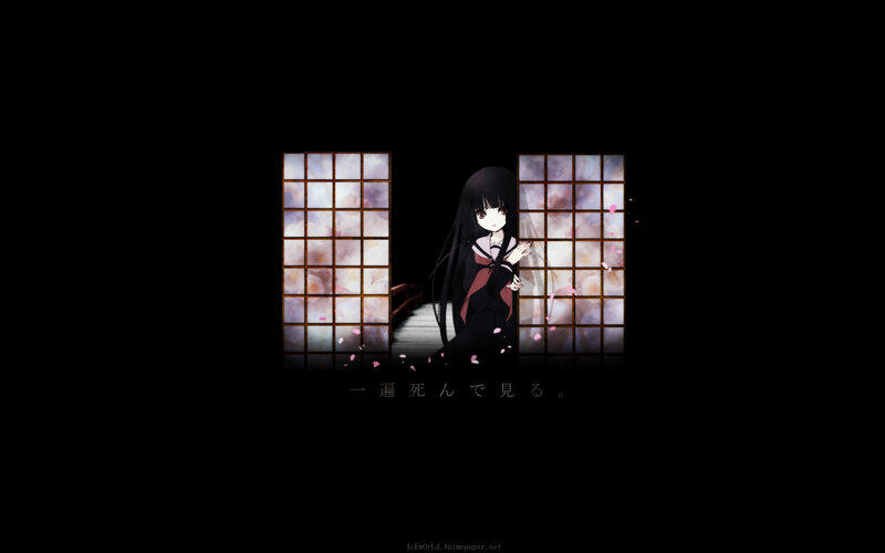 anime girl in dark room