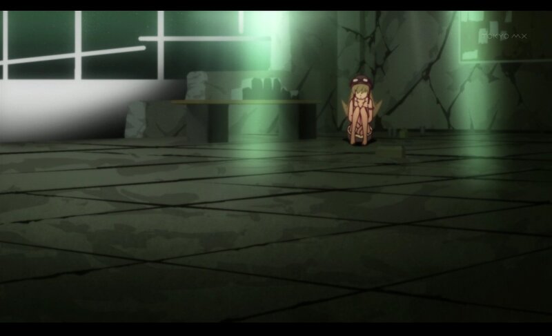 anime girl in dark room