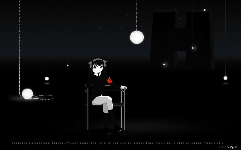 Anime girl in dark room