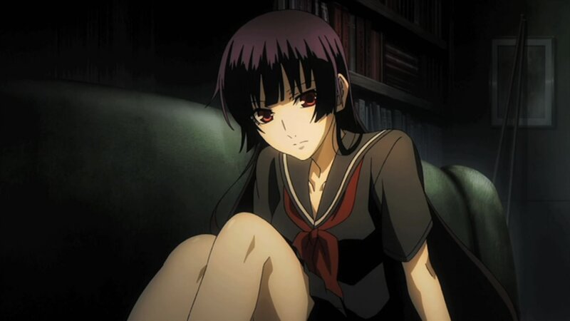 anime girl in dark room