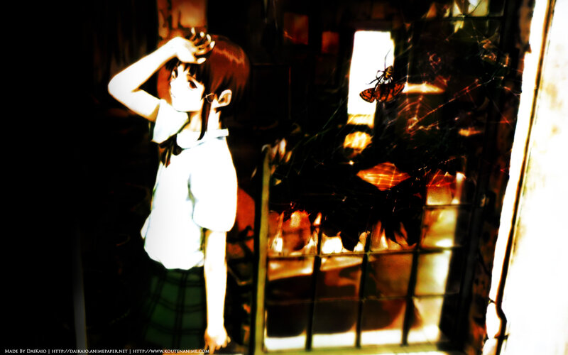 anime girl in dark room