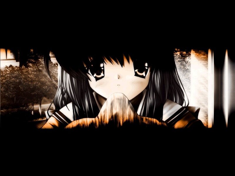 anime girl in dark setting