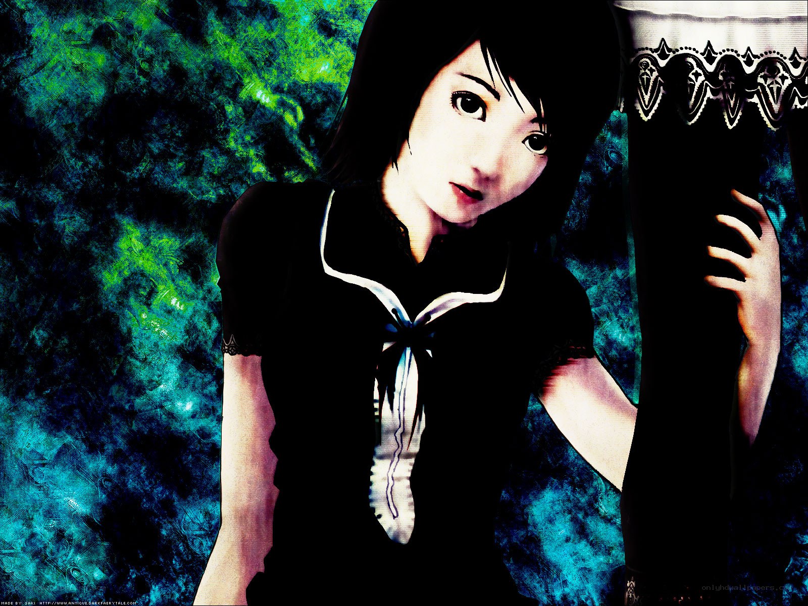 anime girl in dark setting